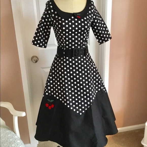 *NWT* Collectif Cherry Polka Dot Doll Dress - Picture 5 of 8